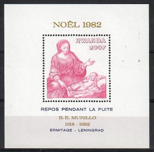 Znaczek Rwanda 1982 Mi bl 100 Czyste **