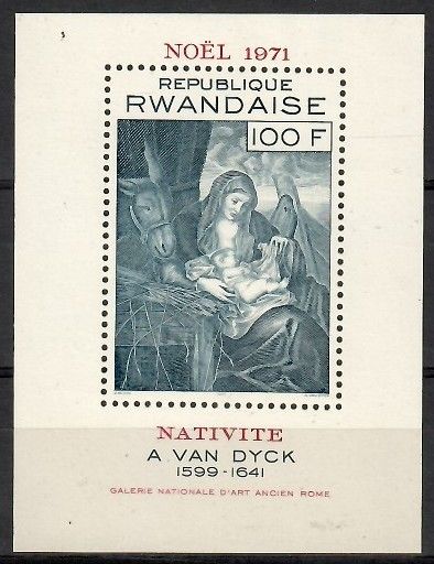 Znaczek Rwanda 1971 Mi bl 28 Czyste **