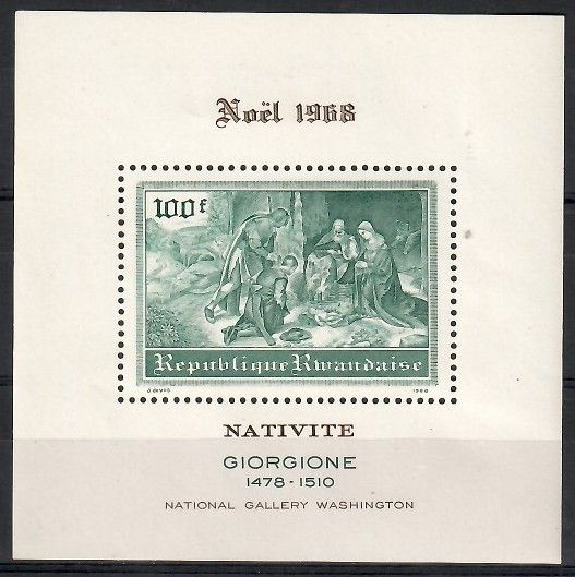 Znaczek Rwanda 1968 Mi bl 18 Czyste **