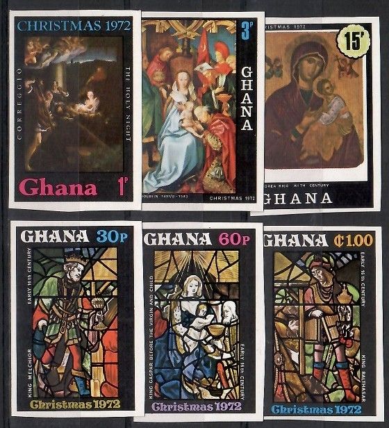Znaczek Ghana 1972 Mi 486-491B Czyste **