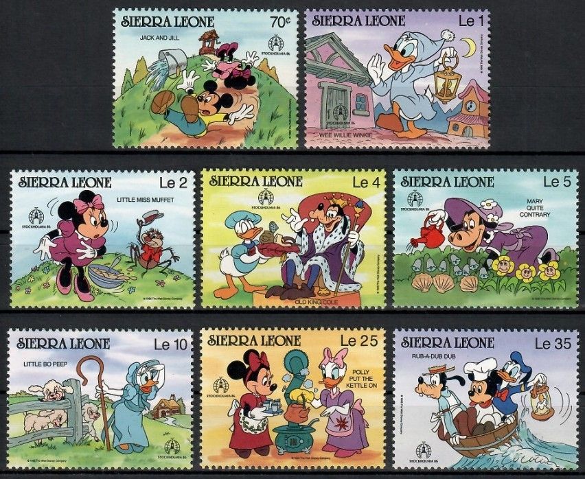 Znaczek Sierra Leone 1986 Mi 931-938 Czyste **