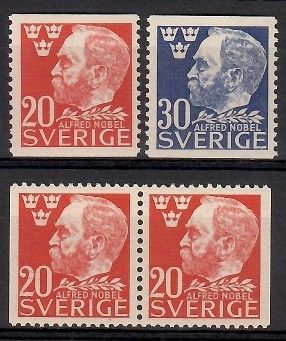 Znaczek Szwecja 1946 Mi 325-326+325Dl,Dr Czyste **