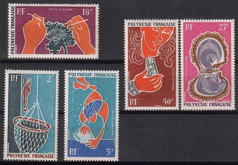 Znaczek Polinezja Francuska 1970 Mi 115-119 Czyste **