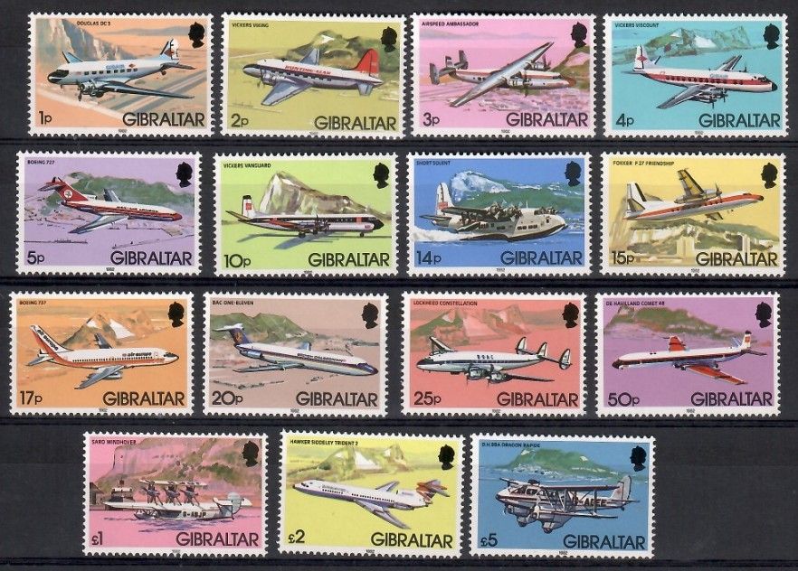 Znaczek Gibraltar 1982 Mi 432-446 Czyste **