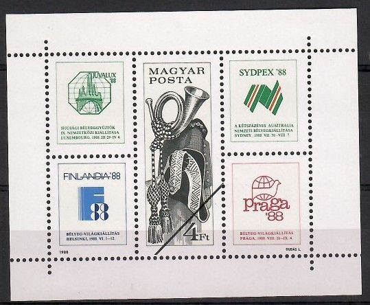Znaczek Węgry 1988 Mi spe bl 197 Czyste **
