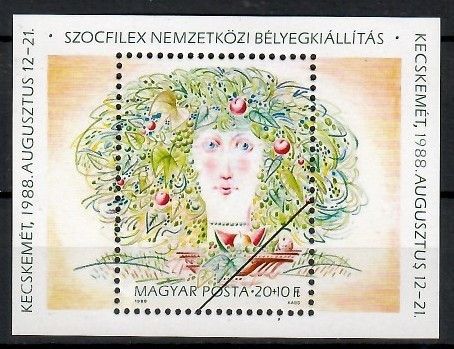 Znaczek Węgry 1988 Mi spe bl 196 Czyste **