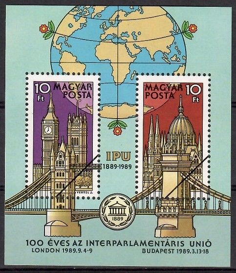 Znaczek Węgry 1989 Mi spe bl 202 Czyste **