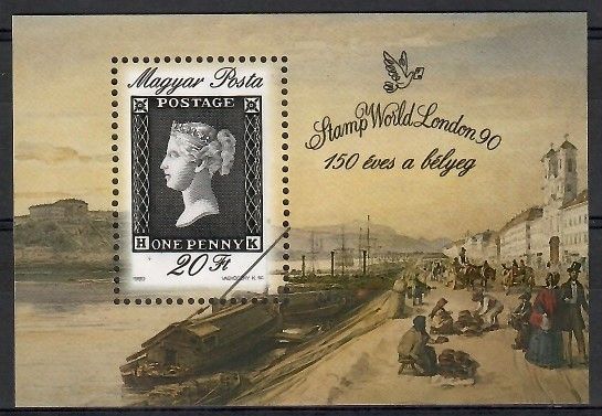Znaczek Węgry 1990 Mi spe bl 209 Czyste **