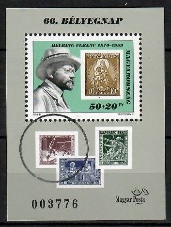Znaczek Węgry 1993 Mi spe bl 227 Czyste **