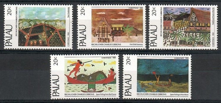 Znaczek Palau 1983 Mi 24-28 Czyste **
