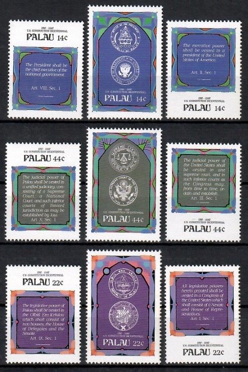 Znaczek Palau 1987 Mi 197-205 Czyste **