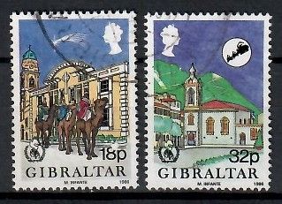 Znaczek Gibraltar 1986 Mi 517-518 Stemplowane
