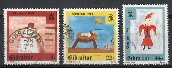 Znaczek Gibraltar 1988 Mi 560-562 Stemplowane