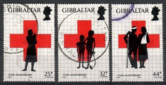 Znaczek Gibraltar 1989 Mi 569-571 Stemplowane