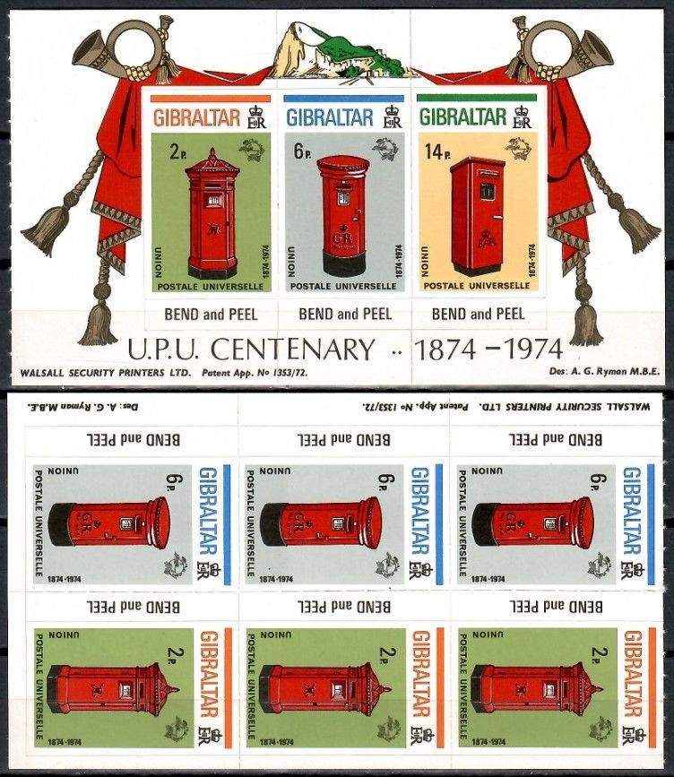 Znaczek Gibraltar 1974 Mi h-blatt 310-312B Czyste **