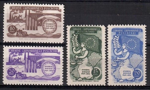 Znaczek Turcja 1954 Mi 1391-1394 Czyste **