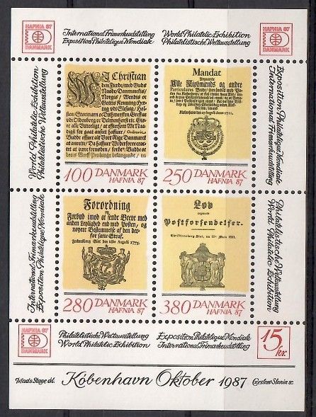 Znaczek Dania 1975 Mi bl 4 Czyste **
