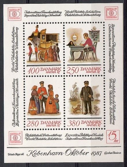 Znaczek Dania 1986 Mi bl 6 Czyste **