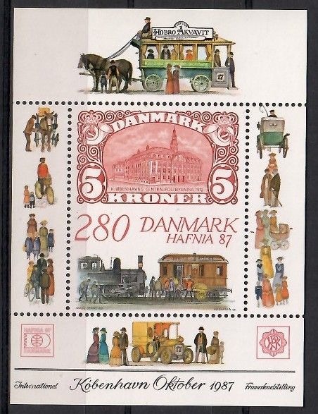 Znaczek Dania 1987 Mi bl 7 Czyste **