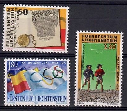 Znaczek Liechtenstein 1994 Mi 1081-1083 Czyste **