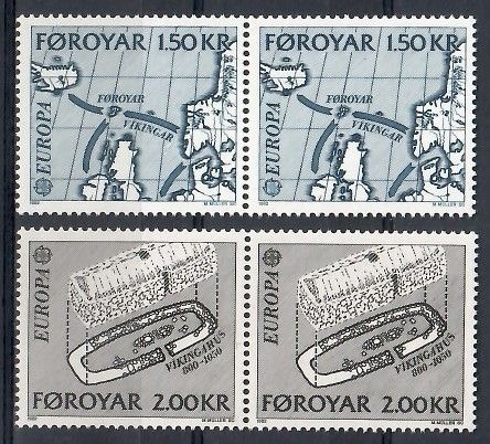 Znaczek Wyspy Owcze 1982 Mi 70-71 Czyste **