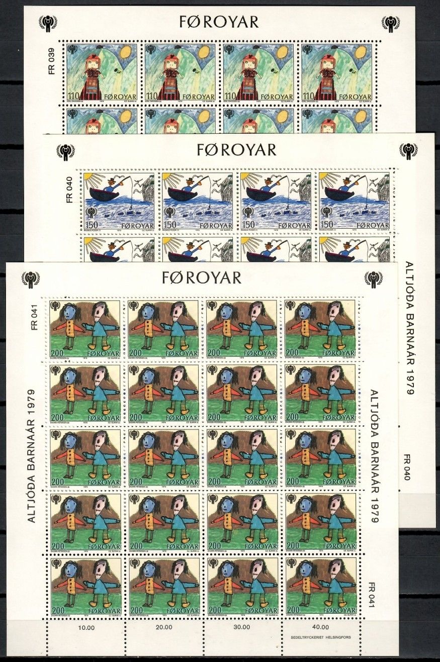 Znaczek Wyspy Owcze 1979 Mi ark 45-47 Czyste **