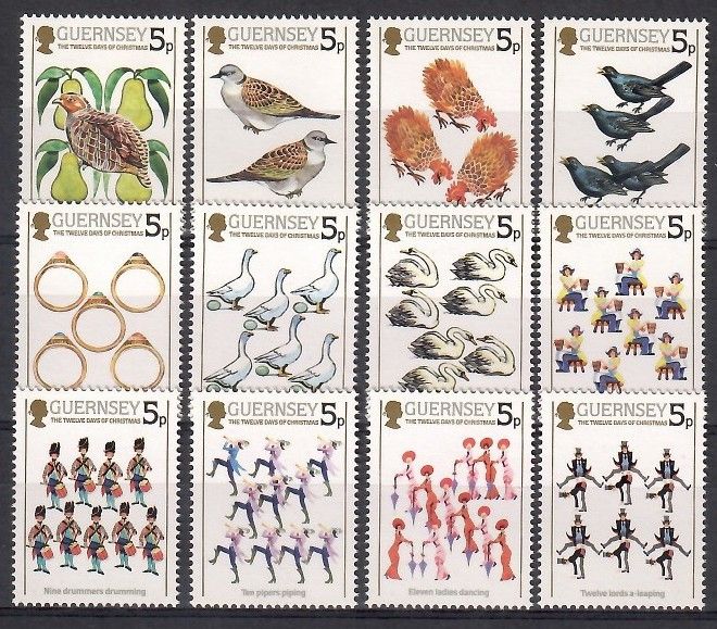 Znaczek Guernsey 1984 Mi 298-309 Czyste **