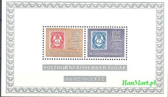 Znaczek Norwegia 1972 Mi bl 1 Czyste **