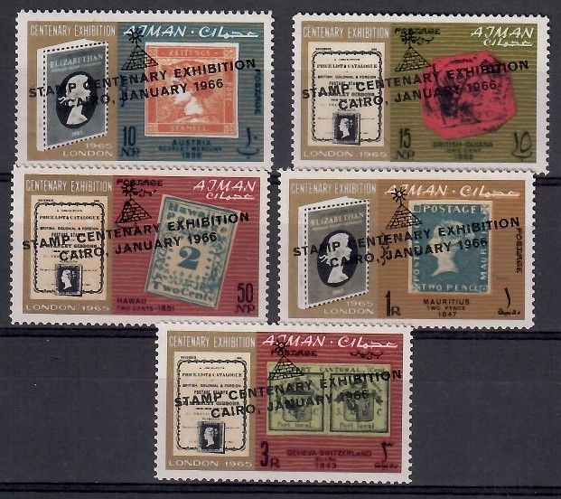 Znaczek Ajman / Adżman 1966 Mi 72-76 Czyste **