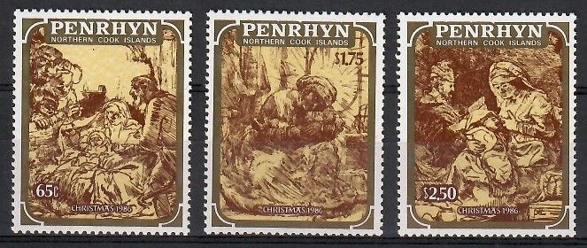 Znaczek Penrhyn 1986 Mi 452-454 Czyste **