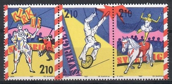 Znaczek Szwecja 1987 Mi 1450-1452 Czyste **