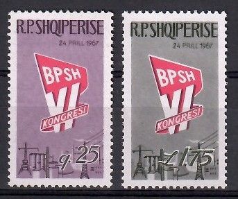 Znaczek Albania 1967 Mi 1151-1152 Czyste **