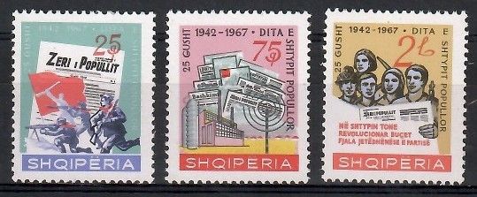 Znaczek Albania 1967 Mi 1185-1187 Czyste **