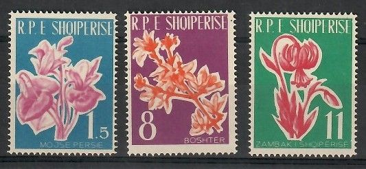 Znaczek Albania 1961 Mi 633-635 Z podlepką *