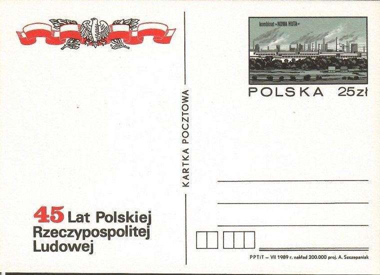 Znaczek Polska 1989 Fi Cp 1004 Całostka pocztowa