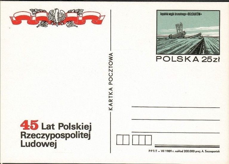 Znaczek Polska 1989 Fi Cp 1005 Całostka pocztowa