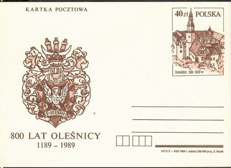 Znaczek Polska 1989 Fi Cp 1006 Całostka pocztowa