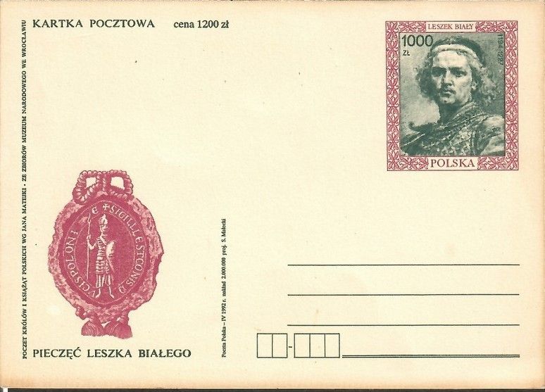 Znaczek Polska 1992 Fi Cp 1022 Całostka pocztowa