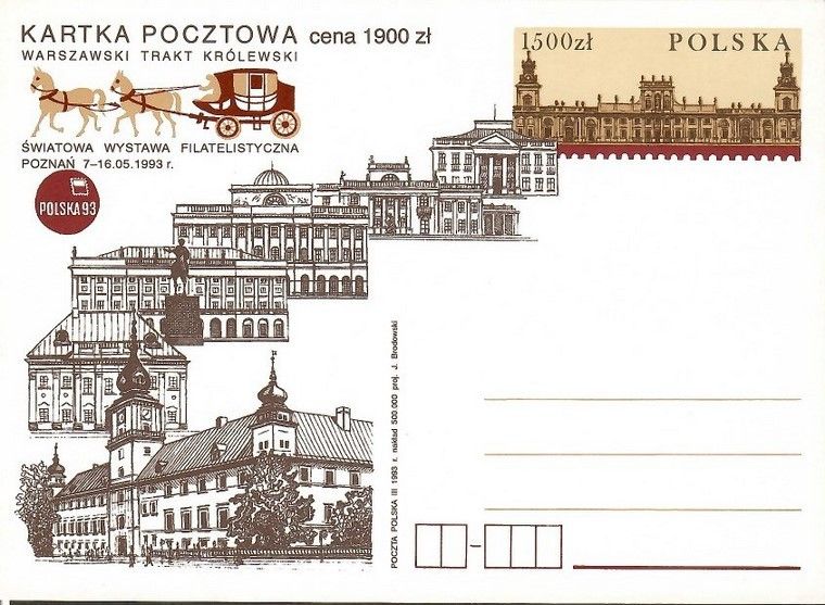 Znaczek Polska 1993 Fi Cp 1035 Całostka pocztowa