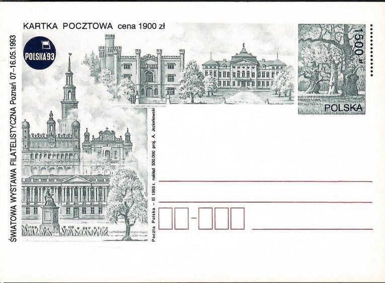 Znaczek Polska 1993 Fi Cp 1034 Całostka pocztowa