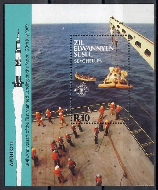 Znaczek Seszele Zewnętrzne 1989 Mi bl 6 Czyste **