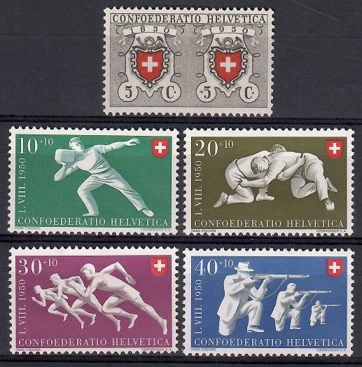 Znaczek Szwajcaria 1950 Mi 545-549 Czyste **