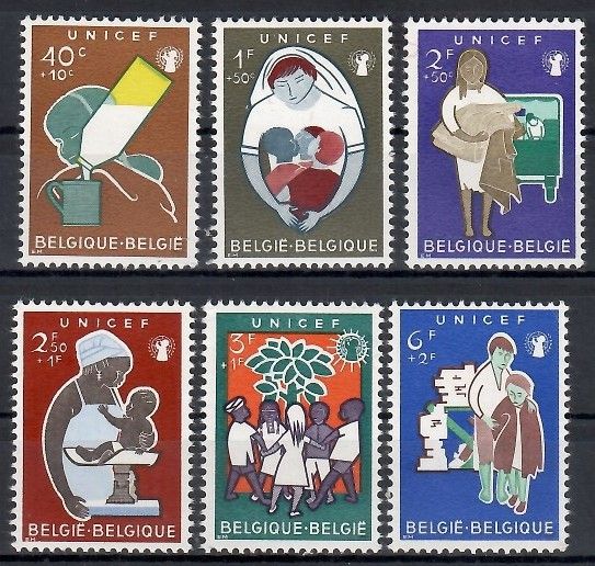Znaczek Belgia 1960 Mi 1212-1217 Czyste **