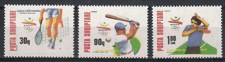 Znaczek Albania 1992 Mi 2502-2504 Czyste **