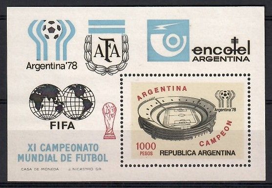 Znaczek Argentyna 1978 Mi bl 21 Czyste **