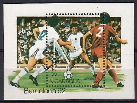 Znaczek Nikaragua 1990 Mi bl 191 Czyste **