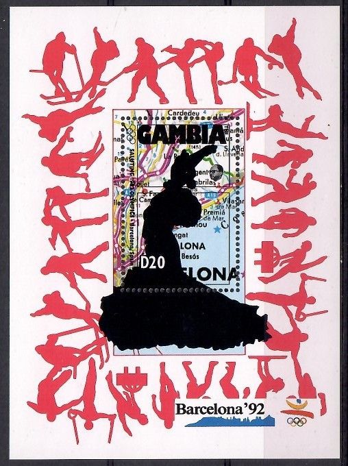Znaczek Gambia 1992 Mi bl 145 Czyste **