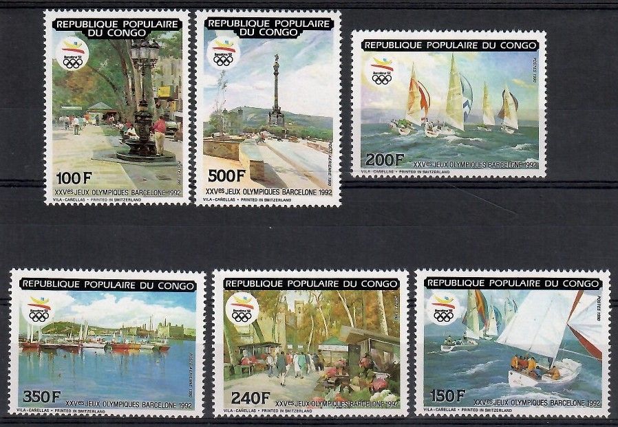 Znaczek Kongo 1990 Mi 1183-1188 Czyste **