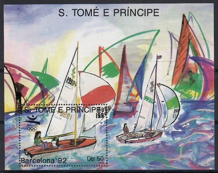 Znaczek Wyspy Św. Tomasza i Książęca 1989 Mi bl 195 Czyste **