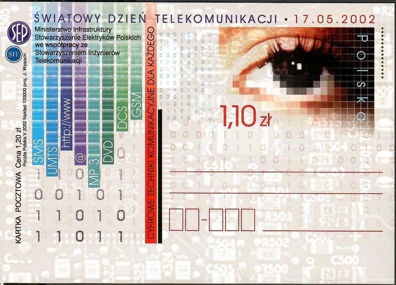 Znaczek Polska 2002 Fi Cp 1277 Całostka pocztowa